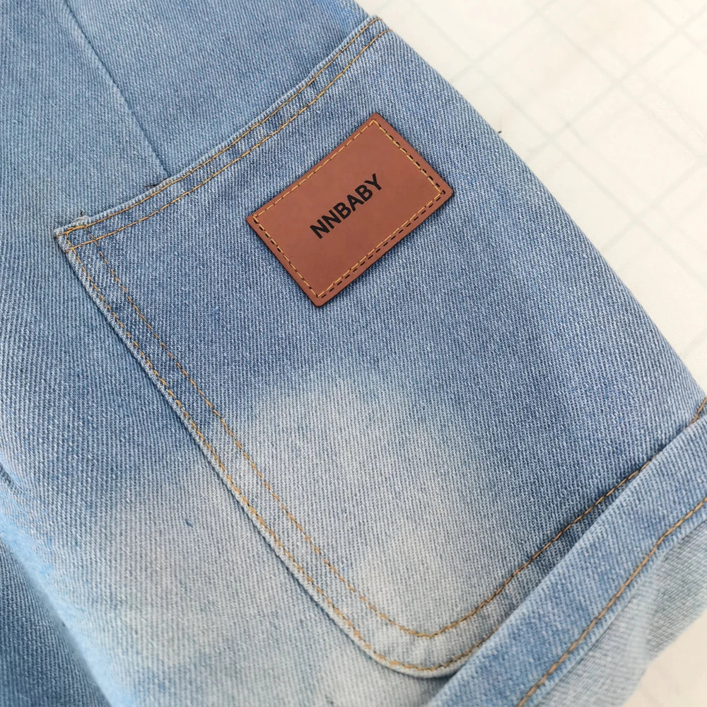 Boys Denim Elastic Waist Shorts - Casual Summer Trousers