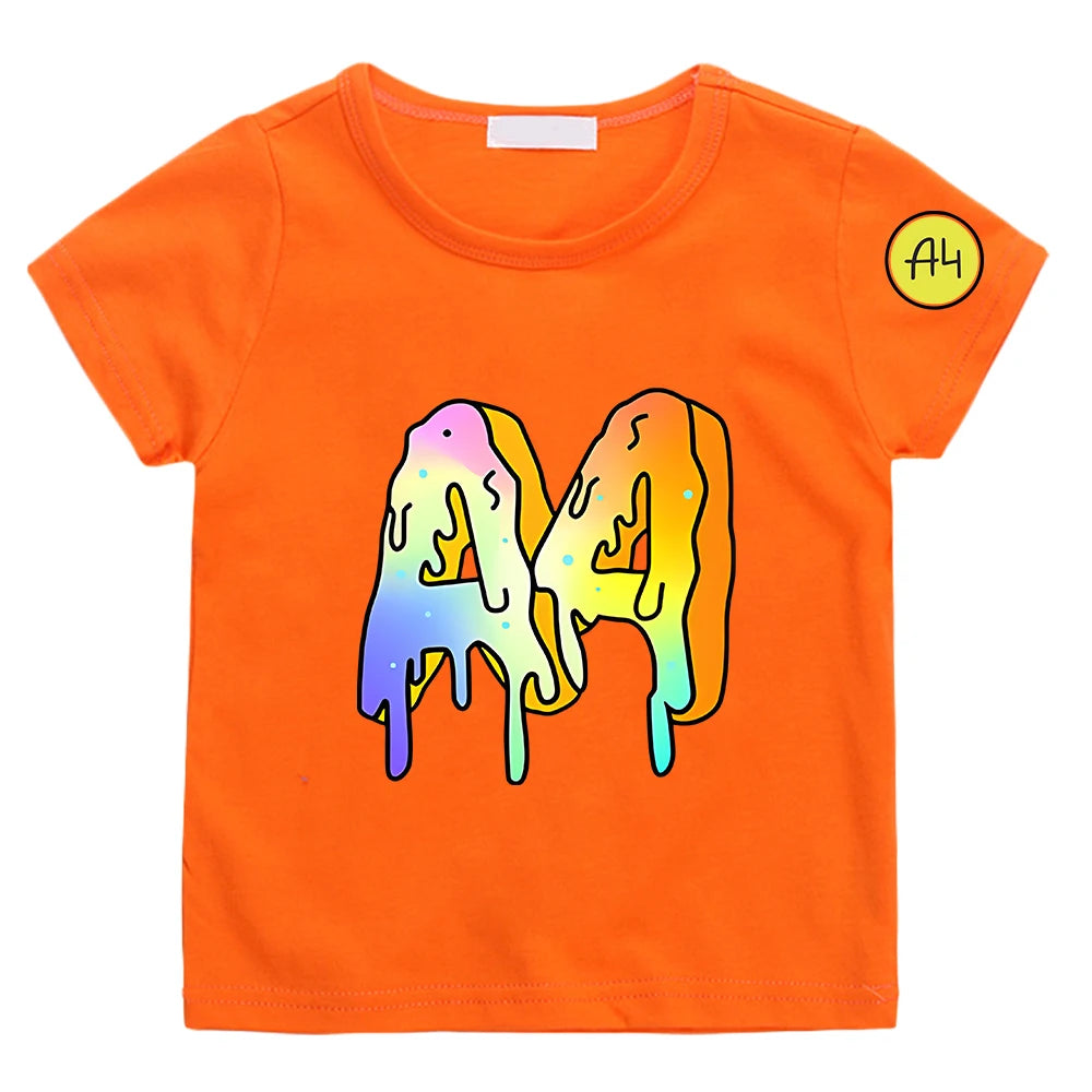 Kids Donut Graphic T-Shirt - Cotton Summer Short Sleeve Top