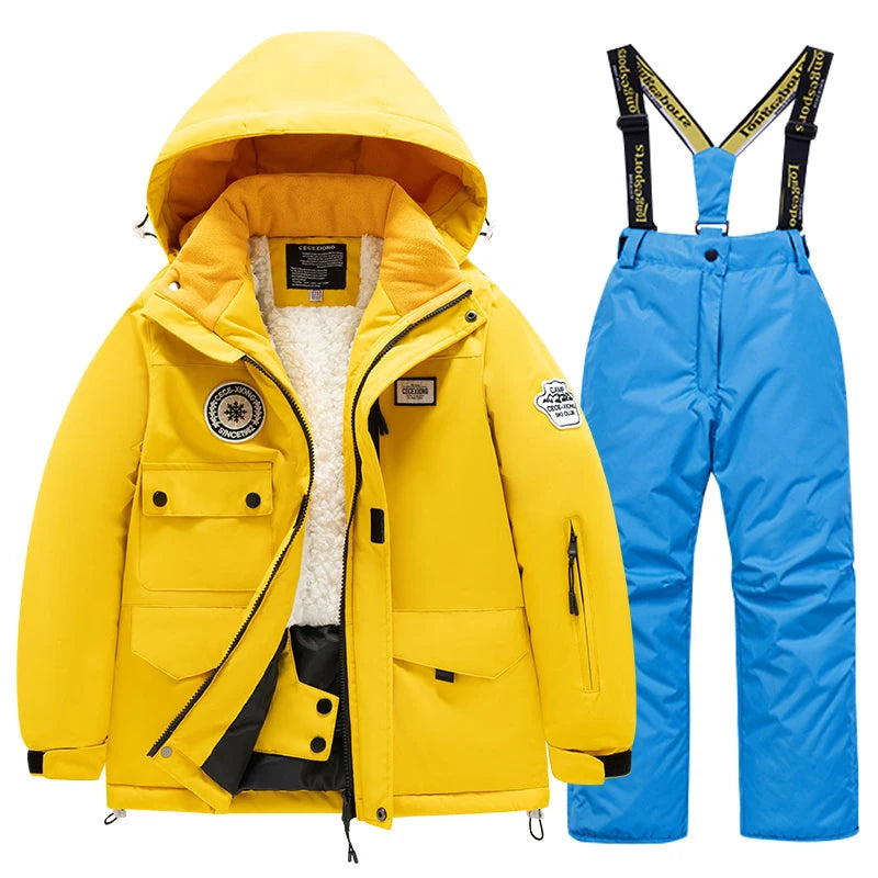 Kids Waterproof Windproof Ski Suit - Warm Snow Play Coat