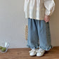 Girls Lace Wide Leg Jeans - Sweet Casual Denim Pants