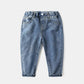 Kids Distressed Denim Jeans - Loose Cotton Blend Casual Pants