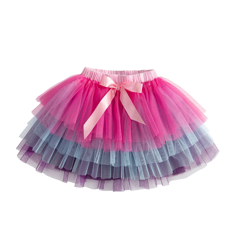 Girls Layered Mesh Ballet Tutu Skirt - Party Dance Style