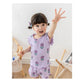 Baby Girls Flower Print Pajama Set - Short Sleeve Summer Outfit