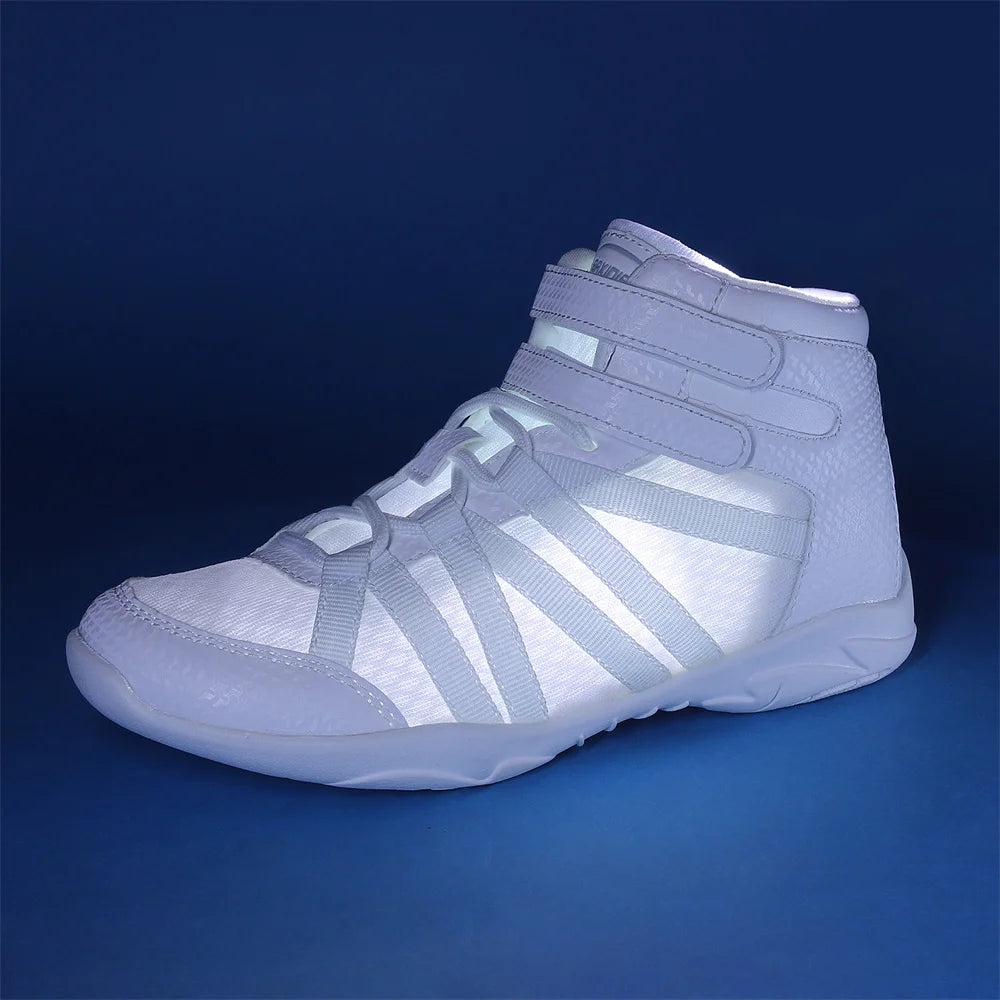 Girls White High Top Cheer Shoes - Lightweight Training Sneakers