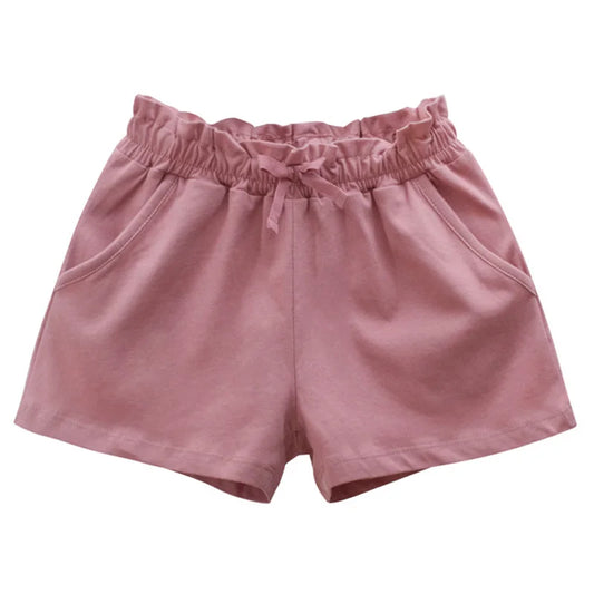 Girls Solid Cotton Casual Summer Shorts