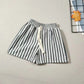 Kids Striped Cotton Blend Shorts - British Style Casual Pants