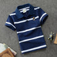Boys Printed Polo Shirt - Cotton Blend Short Sleeve Lapel Top