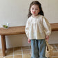 Girls Lace Wide Leg Jeans - Sweet Casual Denim Pants