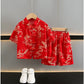 Boys Tang Style Hanfu Set - Short Sleeve Two-Piece Summer Outfit