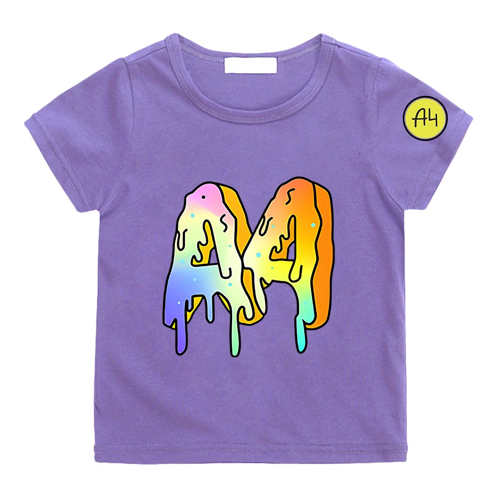 Kids Donut Graphic T-Shirt - Cotton Summer Short Sleeve Top