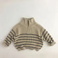 Kids Striped Half-Zip Pullover - Stand Collar Autumn Sweater