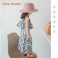 Girls Bubble Sleeve Shirt and Wide Leg Pants Set