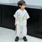 Boys Tang Style Hanfu Set - Short Sleeve Two-Piece Summer Outfit