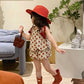 Girls Dot Suspender Shorts Set - Summer Two Piece Outfit