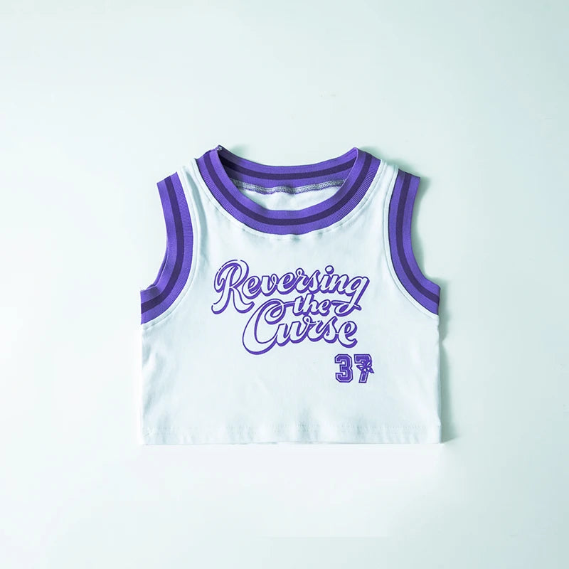 Girls Purple Hip Hop Jogger Set - Jazz Dance Outfit