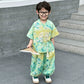 Boys Tang Style Hanfu Set - Short Sleeve Two-Piece Summer Outfit