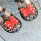 Girls Transparent Polka Dot Bow Sandals