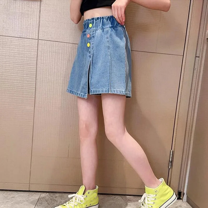 Girls Printed Casual Beach Denim Shorts