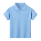 Kids Solid Color Polo Shirt Set - Short Sleeve Lapel Sports Top