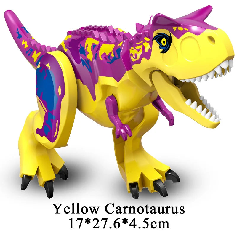 Jurassic Dinosaur Building Blocks Set - Raptor and T-Rex Figure Bricks