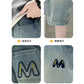 Teen Boys Embroidered Denim Shorts - Letter M Summer Style