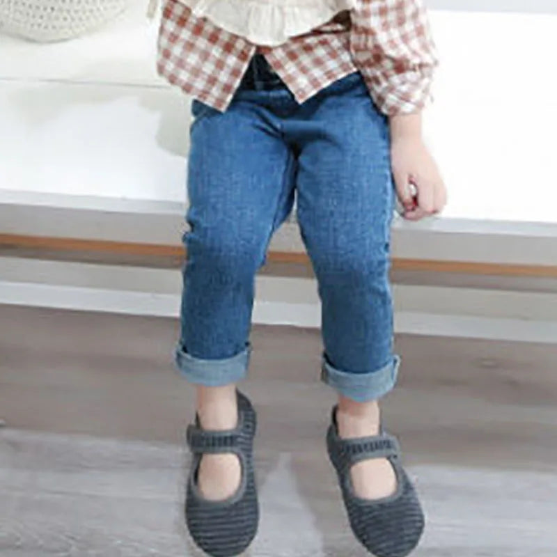 Baby Loose Denim Jeans - Solid Color Spring Autumn Pants
