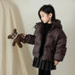 Kids Hooded Cotton Padded Down Coat - Warm Winter Outerwear