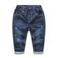 Kids Distressed Denim Jeans - Loose Cotton Blend Casual Pants