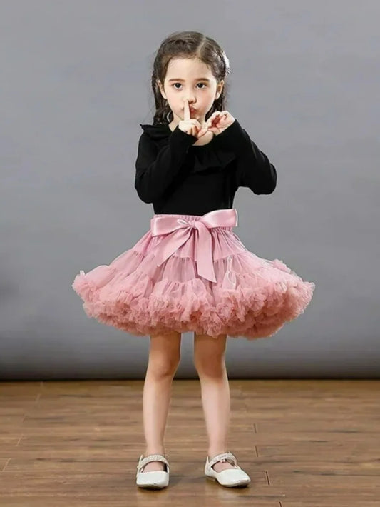 Girls Fluffy Tulle Tutu Skirt for Parties and Ballet