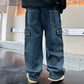 Teen Boys Wide Leg Cargo Jeans - Loose Straight Denim Pants
