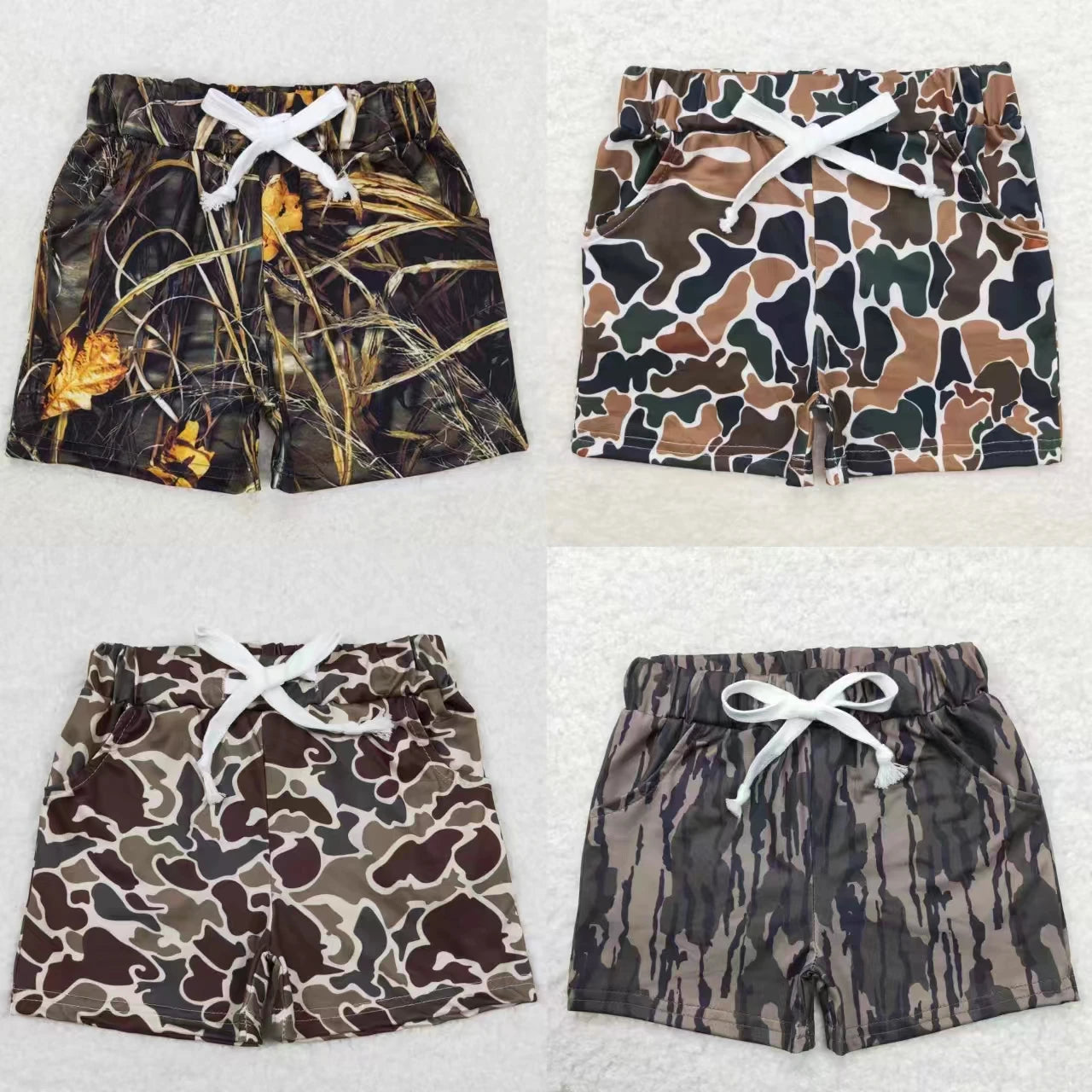 Toddler Boys Camo Pocket Shorts - Elastic Waist Summer Pant