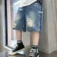 Teen Boys Elastic Waist Shorts - Loose Calf-Length Beach Pant