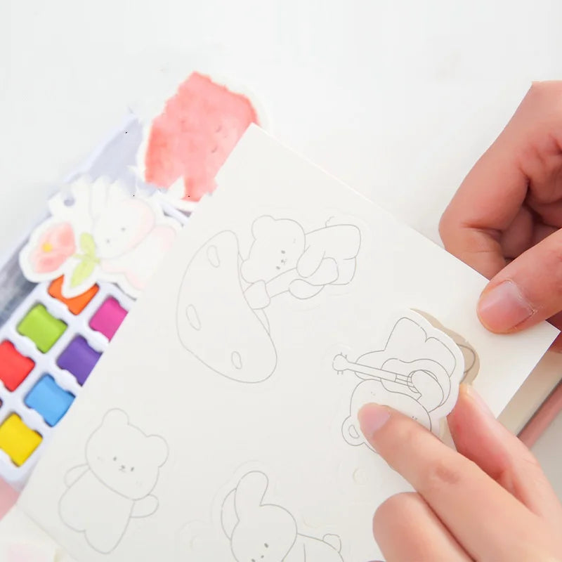 Reusable Watercolor Coloring Book Painting Kit