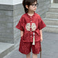 Boys Tang Style Hanfu Set - Short Sleeve Two-Piece Summer Outfit