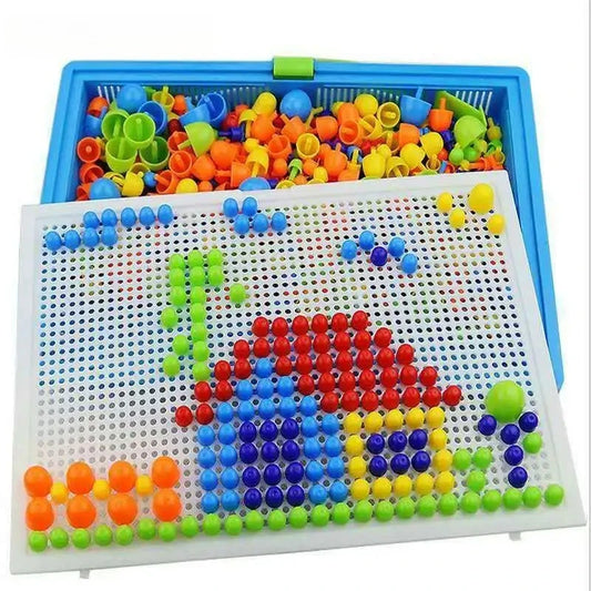 296 Piece Mushroom Nail Bead 3D Puzzle Set