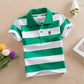 Boys Printed Polo Shirt - Cotton Blend Short Sleeve Lapel Top