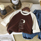 Kids Velvet Long Sleeve Base Shirt - Patched Color Round Neck Tee