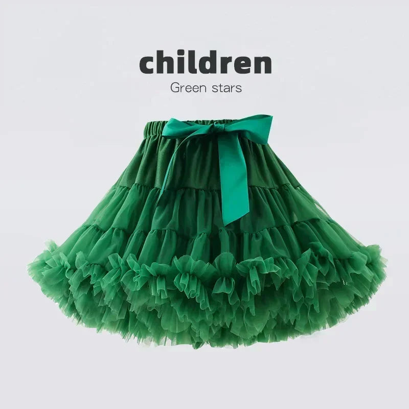 Girls Fluffy Tulle Tutu Skirt for Parties and Ballet