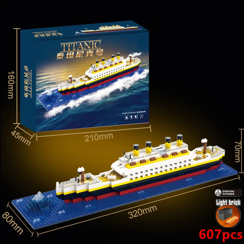 Titanic Iceberg Cruise Ship Building Blocks Set - Micro Brick Model