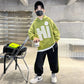 Boys Hooded Sweatshirt Suit - Casual Two-Piece Top and Pants Set