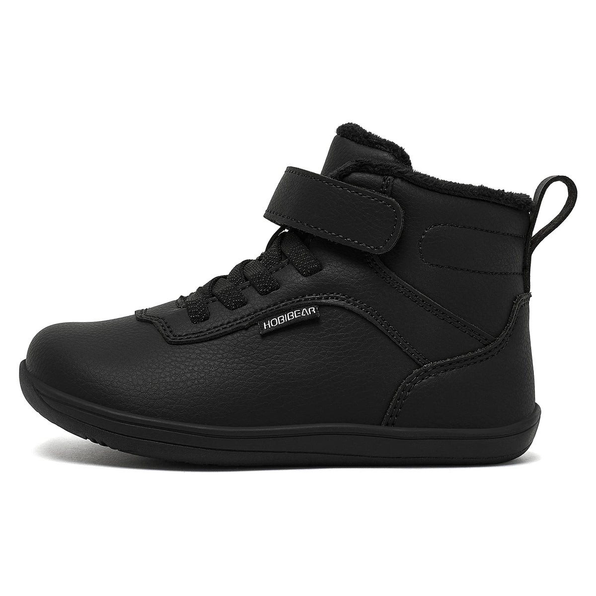 Kids Winter Barefoot Ankle Shoes - Wide Toe Faux Fur Lined Sneakers