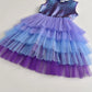 Girls Mermaid Print Sleeveless Tutu Dress - Summer Party