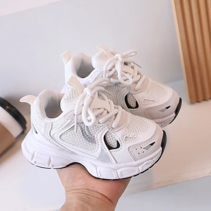 Kids Thick Sole Mesh Sneakers - Anti-Slip Sports Shoes
