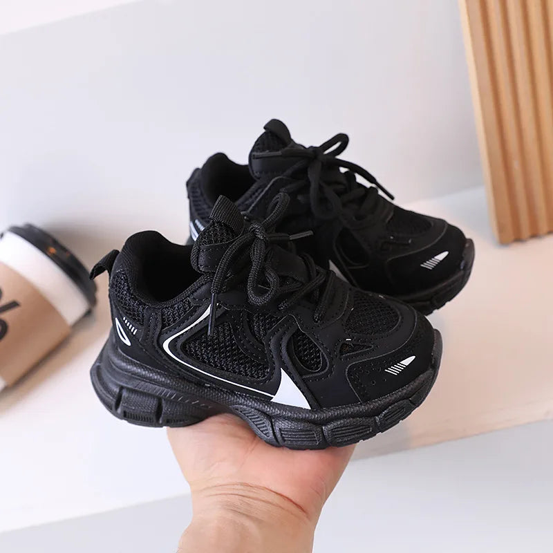 Kids Thick Sole Mesh Sneakers - Anti-Slip Sports Shoes