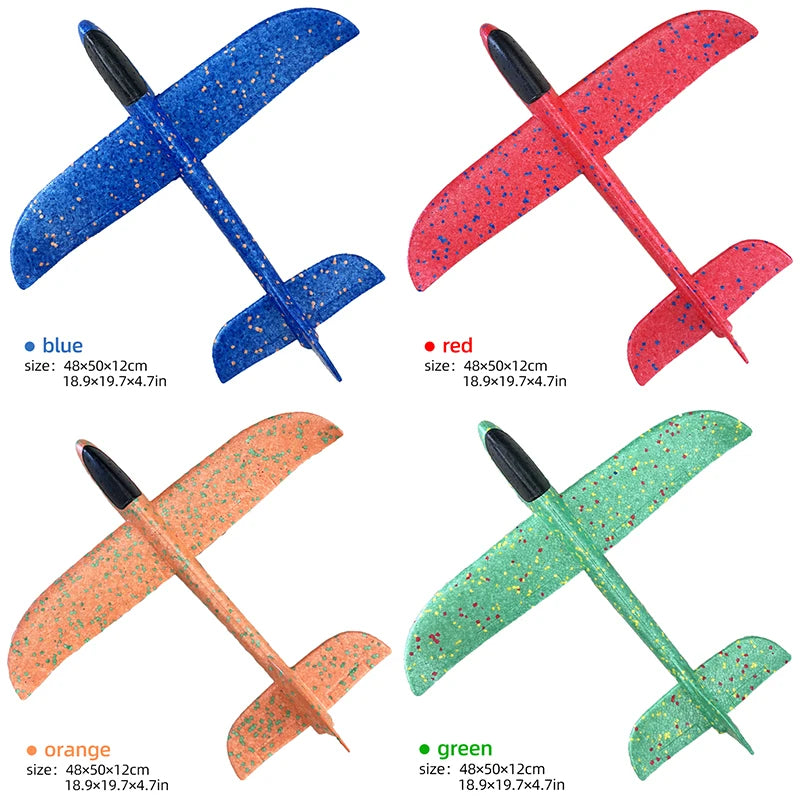 Foam Plane Glider Toy - 33/50CM Hand Throw Outdoor Airplane