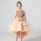 Girls Sequin Lace Sleeveless Wedding Dress - Fluffy Mesh Style