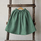 Girls Cotton Linen Elastic Waist Midi Skirt