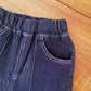 Boys Slim Straight Denim Jeans - Classic Elastic Waist Pants