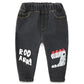 Kids Distressed Denim Jeans - Loose Cotton Blend Casual Pants