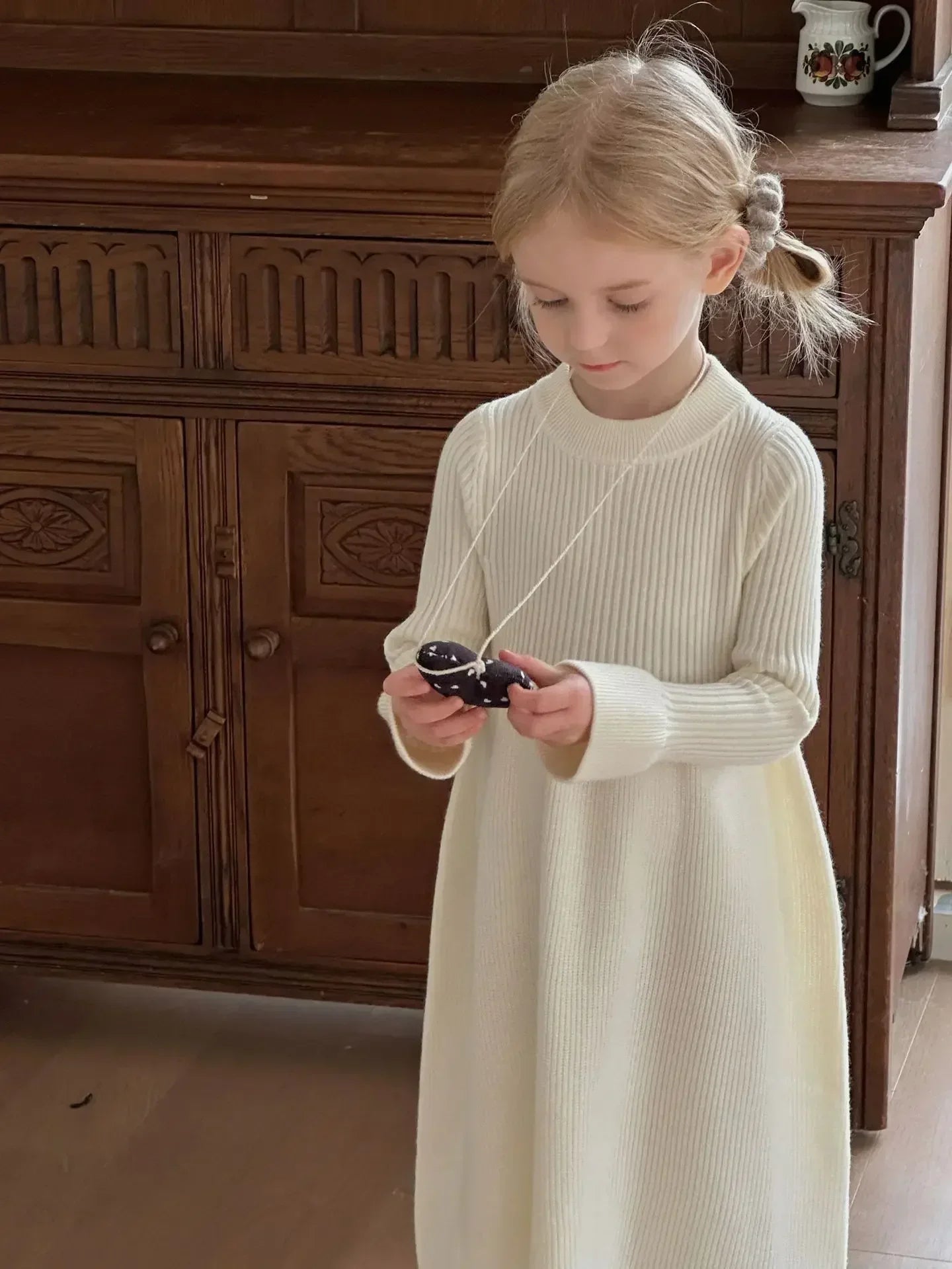 Girls Knitted Long Sweater Dress - Autumn Winter Style